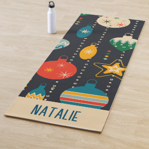 Monogram cute contrast navy and beige Ornaments Yoga Mat