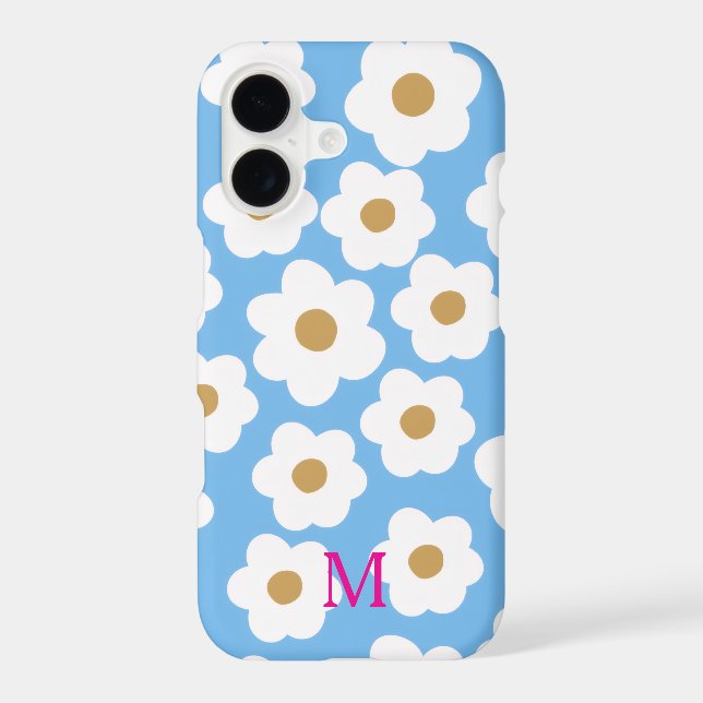 Monogram Cute Floral Daisies Pattern (Back)