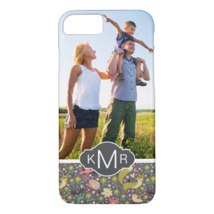 Monogram   Cute Forest Animals Pattern iPhone 8/7 Case