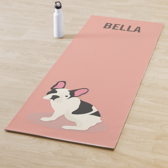 Monogram Cute French Bulldog Yoga Mat (In Situ)
