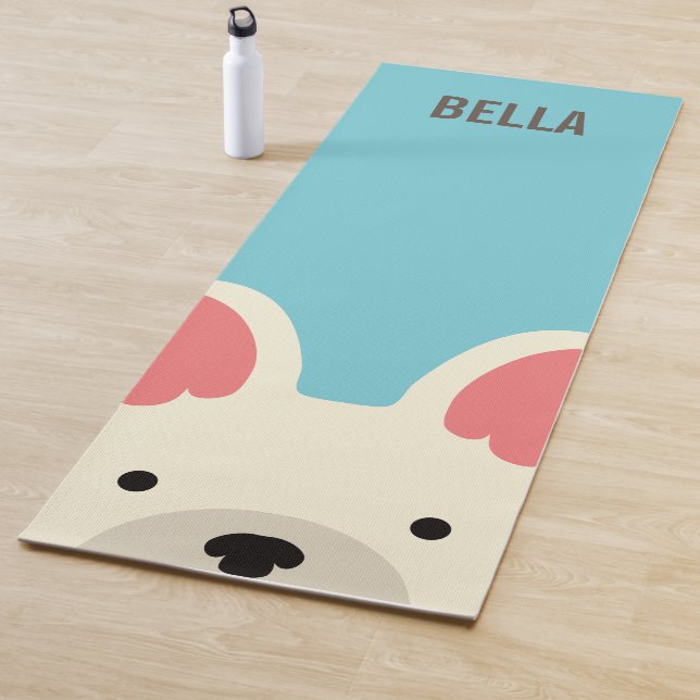 Monogram Cute French Bulldog Yoga Mat (In Situ)