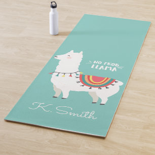 Monogram Cute Funny Alpaca No Prob Llama Yoga Mat