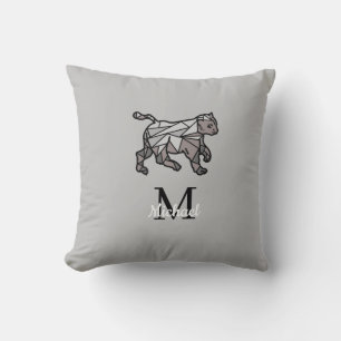 Monogram Cute Graphics Personalised Black Cet Cushion