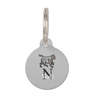 Monogram Cute Graphics Personalised Black Cet Pet Tag