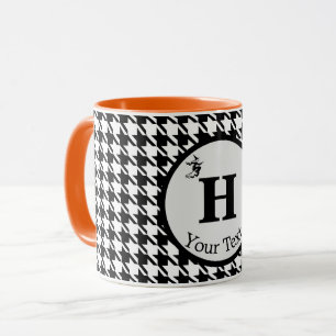 Monogram Cute Halloween Houndstooth Combo Mug