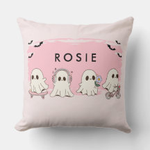 Monogram Cute Halloween Pink Ghosts Spooky
