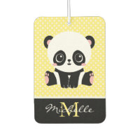 Monogram Cute Panda Bear Personalised Polka Dot