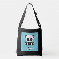 Monogram Cute Panda Personalised Bubble Gum Blue