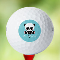 Monogram Cute Panda Personalised Bubble Gum Blue