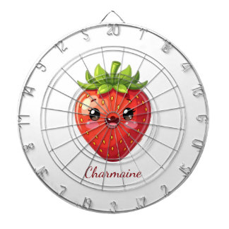 Monogram cute strawberry kawaii dartboard