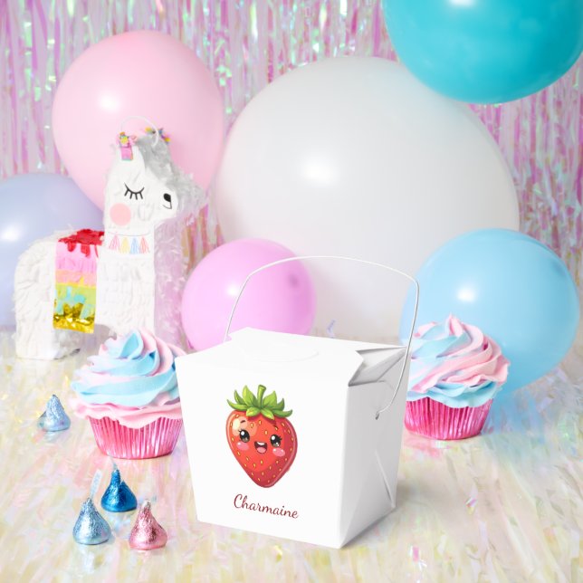Monogram cute strawberry kawaii favour box (Party)