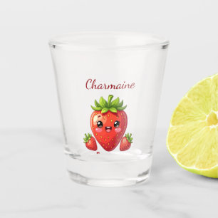 Monogram cute strawberry kawaii shot glass