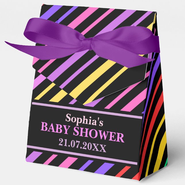 Monogram Cute Striped Baby Shower          Favour Box (Creator Uploaded)