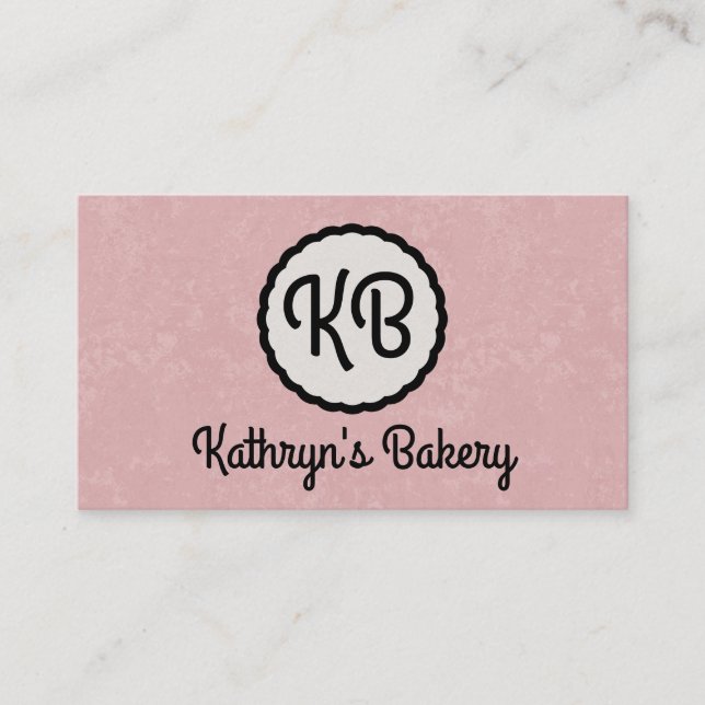 Monogram | Cutesy (pink) Business Card (Front)