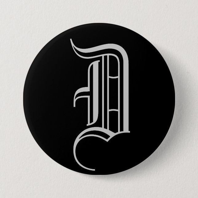 MONOGRAM "D" 7.5 CM ROUND BADGE (Front)