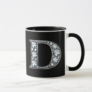 Monogram D Faux Diamond Mug