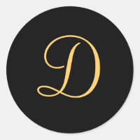 Monogram D, gold coloured initial D script