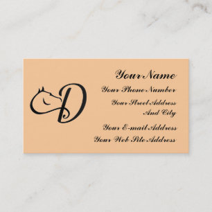 Monogram D Horse Equestrian Classic Business Card