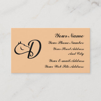 Monogram D Horse Equestrian Classic Business Card
