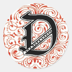 Monogram ‘D’ in Red - Sticker