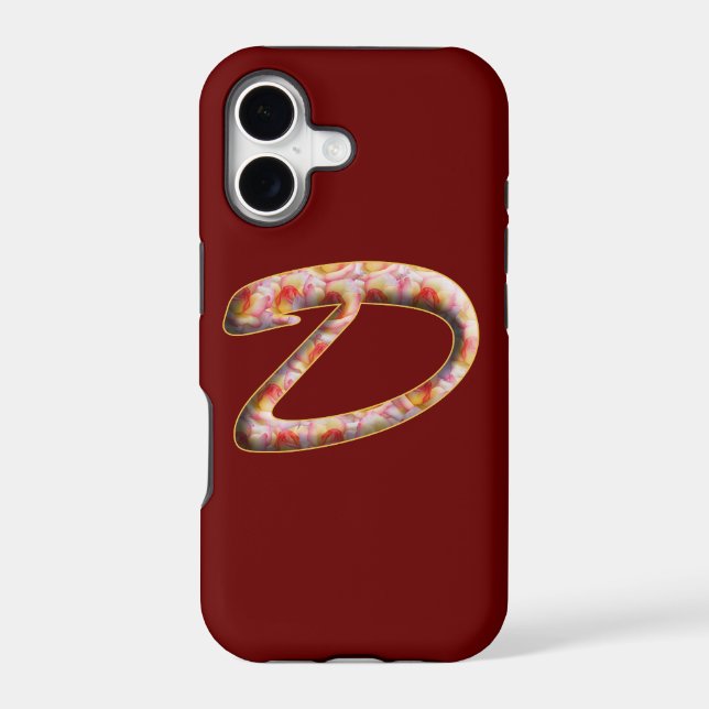 Monogram D in Roses Pattern Iphone 5 case (Back)