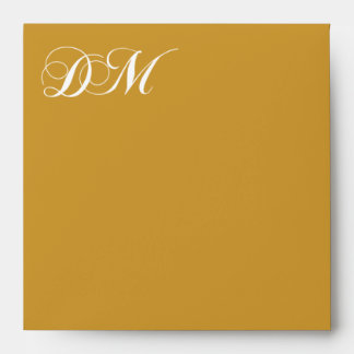 Monogram D & M Invitation Envelopes Gold