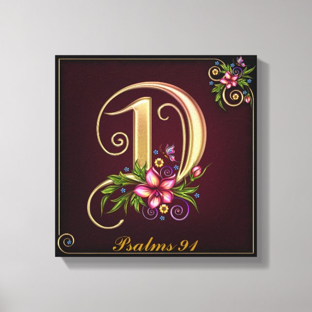 Monogram D Premium Wrapped Canvas (Gloss) (Front)