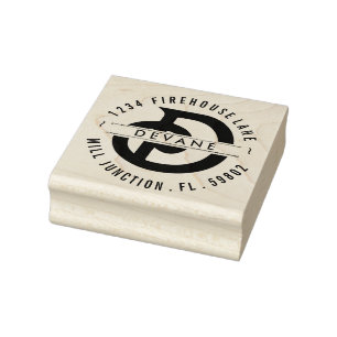 Monogram D Return Address Stamp