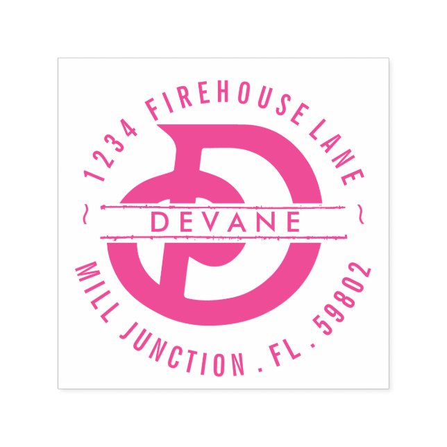 Monogram D Self-Inking Return Address Stamp (Design)