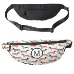 Monogram Dachshund Wiener Sausage Dog Personalised Bum Bags<br><div class="desc">A fun Dachshund Wiener Sausage dog pattern for animal lovers. Change the monogram initial to personalise.</div>