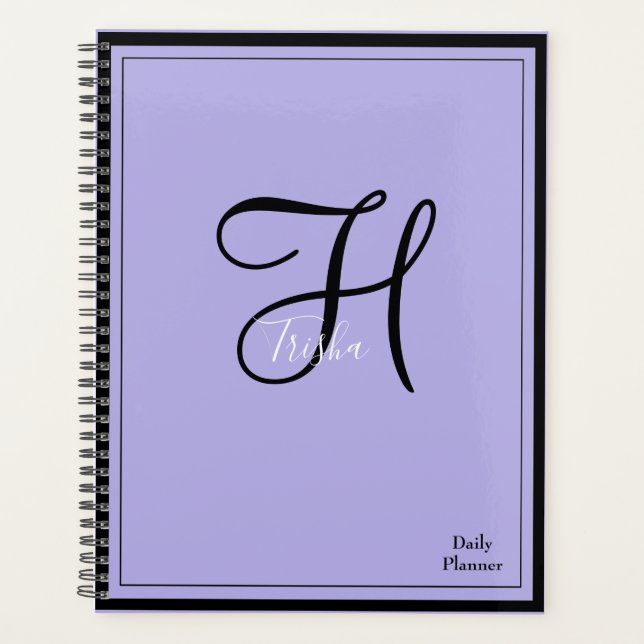 Monogram Daily Planner with ANY colour Cover HAMbW (Front)