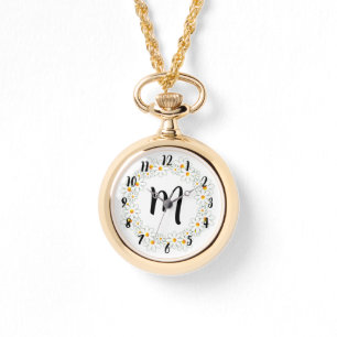 Monogram Daisy Necklace Watch