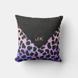 Monogram Dalmatian Black and Pink Cushion