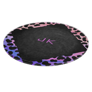 Monogram Dalmatian Black and Pink Cutting Board