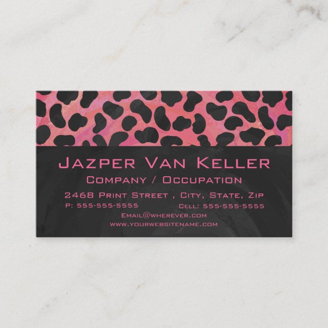 Monogram Dalmatian Black and Red Business Card (Front)