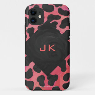 Monogram Dalmatian Black and Red iPhone 11 Case