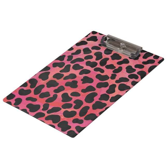 Monogram Dalmatian Black and Red Clipboard (Angled)