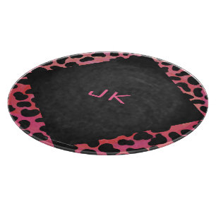 Monogram Dalmatian Black and Red Cutting Board