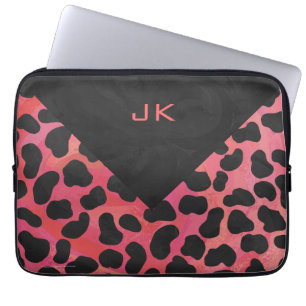 Monogram Dalmatian Black and Red Laptop Sleeve