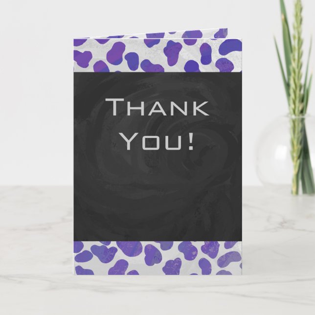 Monogram Dalmatian Purple and White Print Card (Front)