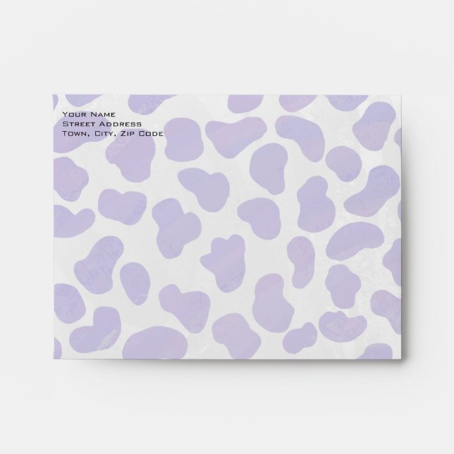 Monogram Dalmatian Purple and White Print Envelope (Front)