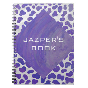 Monogram Dalmatian Purple and White Print Notebook