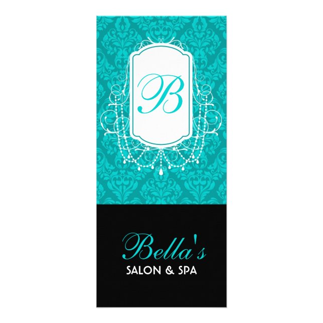 Monogram Damask Design Rack Card (Front)