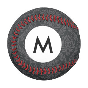 Monogram Damask Pattern 6 Baseball
