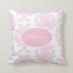 Monogram Damask Throw Pillow