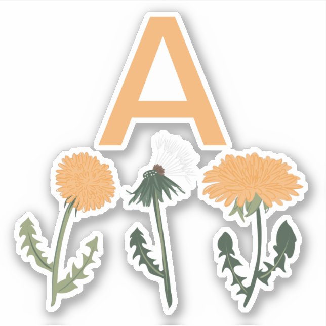 Monogram Dandelion Flowers Orange (Front)