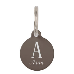 Monogram Dark Autumn vibe Pet Tag