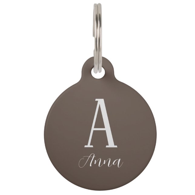 Monogram Dark Autumn vibe Pet Tag (Front)