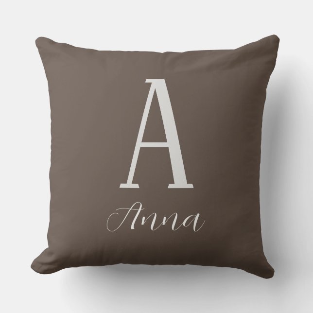 Monogram Dark Autumn vibe Throw Pillow (Front)