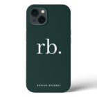 Monogram Dark Green Stylish Modern Minimalist